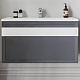 Бриклаер Мебель для ванной Берлин 100 оникс серый с белой ручкой – фотография-28